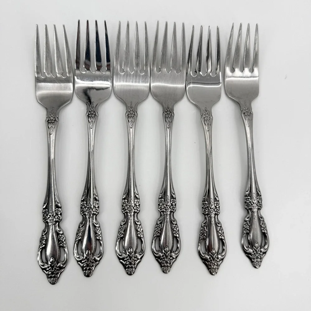 Oneida Distinction Deluxe Raphael Stainless Steel Set 6 Salad Forks 6
